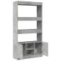 Preview: Highboard Betongrau 92x33x180 cm Holzwerkstoff