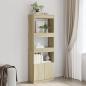 Preview: ARDEBO.de - Highboard 63x33x180 cm Sonoma-Eiche Holzwerkstoff