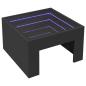 Preview: Couchtisch mit Infinity-LED Schwarz 50x50x30 cm