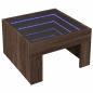 Preview: Couchtisch mit Infinity-LED Braun Eichen-Optik 50x50x30 cm