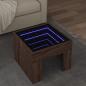 Preview: ARDEBO.de - Couchtisch mit Infinity-LED Braun Eichen-Optik 40x40x30 cm