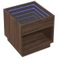Preview: Couchtisch mit Infinity-LED Braun Eichen-Optik 50x50x50 cm