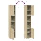 Preview: Badschrank Sonoma-Eiche 30x30x190 cm Holzwerkstoff