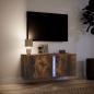 Preview: TV-Wandschrank mit LED-Beleuchtung Räuchereiche 80x31x35 cm