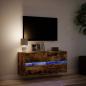 Preview: TV-Wandschrank mit LED-Beleuchtung Räuchereiche 100x31x45 cm
