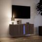 Preview: TV-Wandschrank mit LED-Beleuchtung Eichen-Optik 80x31x35 cm