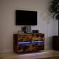 Preview: TV-Wandschrank mit LED-Beleuchtung Räuchereiche 80x31x45 cm