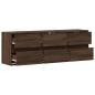 Preview: TV-Wandschrank LED-Beleuchtung Braun Eichen-Optik 130x31x45 cm