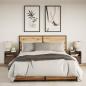 Preview: Wand-Nachttische mit LED-Leuchten 2 Stk. Braun Eichen-Optik