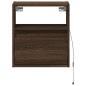 Preview: Wand-Nachttische mit LED-Leuchten 2 Stk. Braun Eichen-Optik