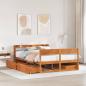 Preview: ARDEBO.de - Massivholzbett ohne Matratze Wachsbraun 140x190 cm Kiefernholz