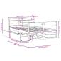 Preview: Massivholzbett ohne Matratze Wachsbraun 140x190 cm Kiefernholz