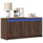 Preview: ARDEBO.de - TV-Schrank mit LED-Beleuchtung Braun Eichen-Optik 100x34x50 cm