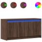 Preview: TV-Schrank mit LED-Beleuchtung Braun Eichen-Optik 100x34x50 cm