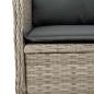 Preview: Gartenbank Verstellbar mit Kissen Hellgrau Poly Rattan