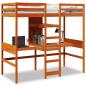 Preview: Hochbett ohne Matratze Wachsbraun 90x190 cm Massivholz Kiefer