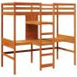 Preview: Hochbett ohne Matratze Wachsbraun 90x190 cm Massivholz Kiefer