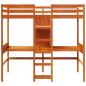 Preview: Hochbett ohne Matratze Wachsbraun 90x190 cm Massivholz Kiefer