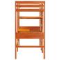 Preview: Hochbett ohne Matratze Wachsbraun 90x190 cm Massivholz Kiefer