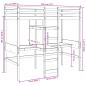 Preview: Hochbett ohne Matratze Wachsbraun 90x190 cm Massivholz Kiefer