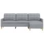 Preview: 3-Sitzer-Sofa mit Hocker Hellgrau 210 cm Stoff
