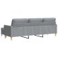 Preview: 3-Sitzer-Sofa mit Hocker Hellgrau 210 cm Stoff