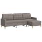 Preview: 3-Sitzer-Sofa mit Hocker Taupe 210 cm Stoff