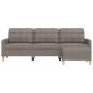 Preview: 3-Sitzer-Sofa mit Hocker Taupe 210 cm Stoff