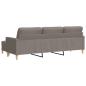 Preview: 3-Sitzer-Sofa mit Hocker Taupe 210 cm Stoff