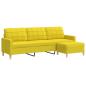 Preview: 3-Sitzer-Sofa mit Hocker Hellgelb 210 cm Stoff