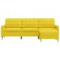 Preview: 3-Sitzer-Sofa mit Hocker Hellgelb 210 cm Stoff