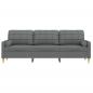 Preview: Sofa 3-Sitzer mit Zierkissen Dunkelgrau 210 cm Stoff