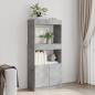 Preview: Highboard Betongrau 63x33x140 cm Holzwerkstoff