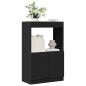 Preview: ARDEBO.de - Highboard Schwarz 63x33x100 cm Holzwerkstoff