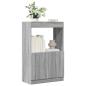 Preview: ARDEBO.de - Highboard Grau Sonoma-Eiche 63x33x100 cm Holzwerkstoff