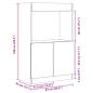 Preview: Highboard Grau Sonoma-Eiche 63x33x100 cm Holzwerkstoff