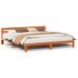 Preview: Massivholzbett ohne Matratze Wachsbraun 200x200 Kiefernholz