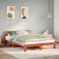 Preview: ARDEBO.de - Massivholzbett ohne Matratze Wachsbraun 150x200 cm Kiefernholz
