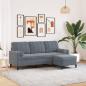 Preview: ARDEBO.de - 3-Sitzer-Sofa mit Hocker Dunkelgrau 180 cm Samt