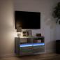 Preview: TV-Wandschrank mit LED-Beleuchtung Grau Sonoma 80x31x45 cm