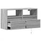 Preview: TV-Wandschrank mit LED-Beleuchtung Grau Sonoma 80x31x45 cm