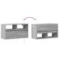 Preview: TV-Wandschrank mit LED-Beleuchtung Grau Sonoma 80x31x45 cm