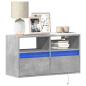 Preview: ARDEBO.de - TV-Wandschrank mit LED-Beleuchtung Betongrau 80x31x45 cm