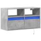 Preview: TV-Wandschrank mit LED-Beleuchtung Betongrau 80x31x45 cm