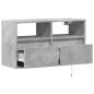Preview: TV-Wandschrank mit LED-Beleuchtung Betongrau 80x31x45 cm