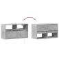 Preview: TV-Wandschrank mit LED-Beleuchtung Betongrau 80x31x45 cm