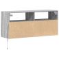 Preview: TV-Wandschrank mit LED-Beleuchtung Grau Sonoma 100x31x45 cm