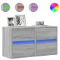 Preview: TV-Wandschränke LED-Beleuchtung 2 Stk. Grau Sonoma 41x31x45 cm