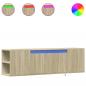 Preview: TV-Wandschrank mit LED-Beleuchtung Sonoma-Eiche 135x31x39,5 cm