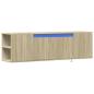 Preview: TV-Wandschrank mit LED-Beleuchtung Sonoma-Eiche 135x31x39,5 cm